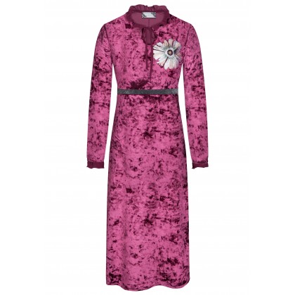 Verträumtes Samtkleid IDA mit filigraner Stickerei /