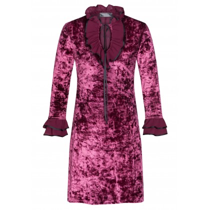 Elegantes Samtkleid ELENA mit extravaganten Volantsdetails /