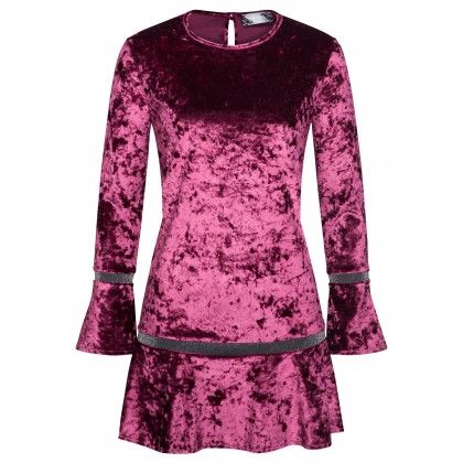 Stilvolles Samtkleid LILLY mit eleganten Volantsdetails /