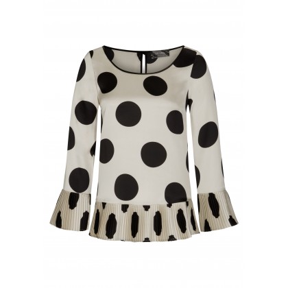Stilvolle Bluse LIV mit plissierten Säumen /