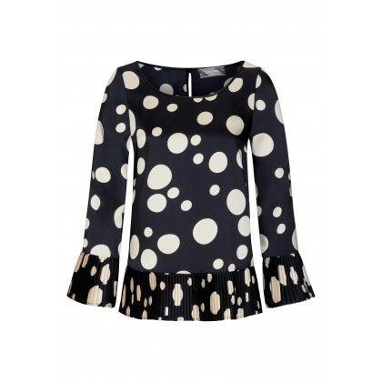 Stilvolle Bluse LIV mit plissierten Säumen /