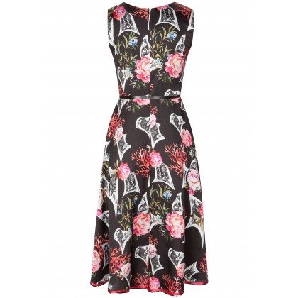 Stilvolles Kleid AVA mit edlem Blumenmuster /