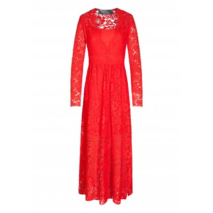 Edles Maxikleid ANNINA in feiner Spitzen-Optik /