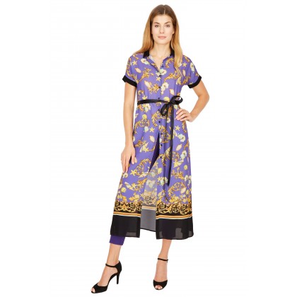 NICOWA – Edle Longbluse NAGUIDA mit mediteranem Muster /
