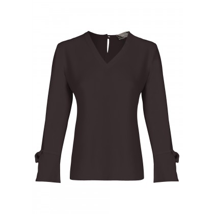 NICOWA – Schlichte Bluse NUZZA mit Schleifen am Ärmel /