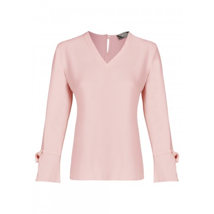 NICOWA – Schlichte Bluse NUZZA mit Schleifen am Ärmel /