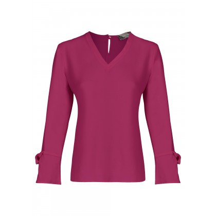 NICOWA – Schlichte Bluse NUZZA mit Schleifen am Ärmel /