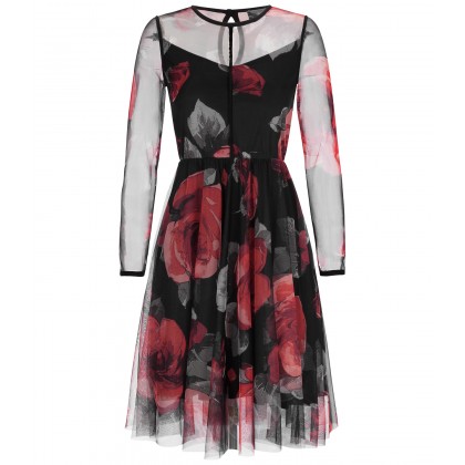 NICOWA - Raffiniertes Kleid ONILVA mit edelm Rosen-Design /