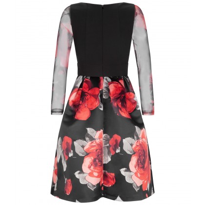 NICOWA - Extravagentes Kleid WOLOANA mit Rosen-Design /
