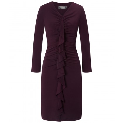NICOWA - Enganliegendes Kleid mit Volantselement /