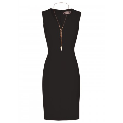 NICOWA – Elegantes, zeitloses Kleid LOUISA mit goldener Kette /