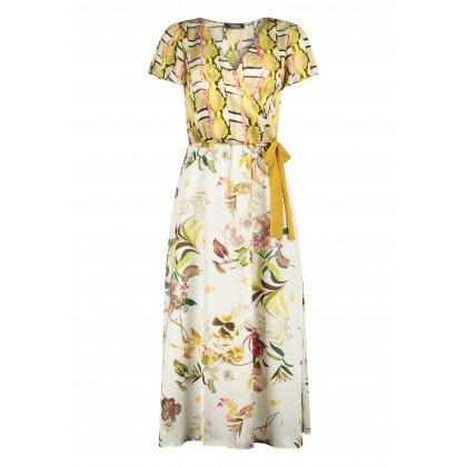 Patterned IDALINA maxi dress in a wrap-around look /