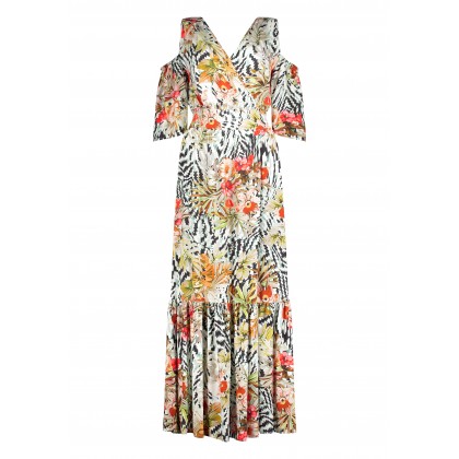 Sommerliches Maxikleid NERMILIA mit floralem Muster /