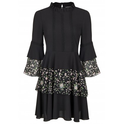 Mini-Kleid mit Volants und Blumenprint - NIFLORO /