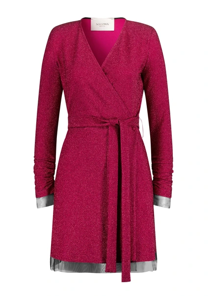 Nicowa Mini wrap dress in lamé- MILOWA in PINKarticle number NC7A24038044E-139