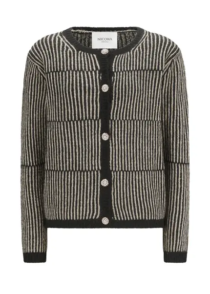 Nicowa Striped Cardigan SINOWA in BLACKarticle number NC8A22102019E-002