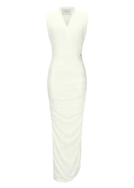 Nicowa Draped maxi dress in jersey - MICATE in WHITEarticle number NC9A1401611E-004