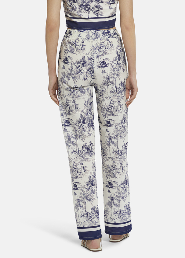 Summer pants with toile de Jouy print - JALIKO, BLUE Detailansicht 1