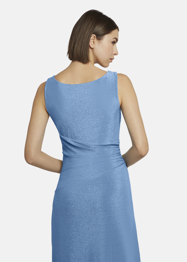 Elegant evening gown in lamé jersey - EDIONI, BLUE Detailansicht 1